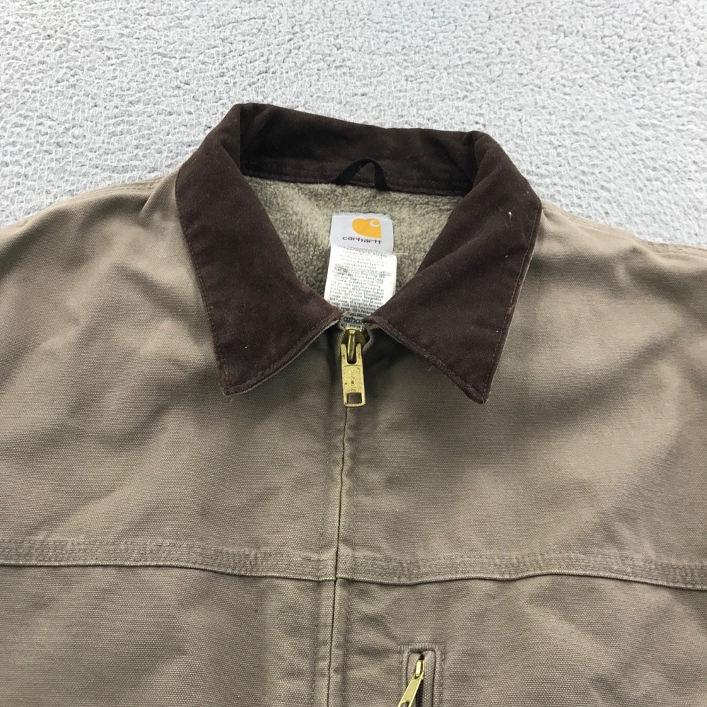 Vintage Carhartt Jacket Mens 2XL MUS C61 Duck Canvas Sherpa Lined Ridge Workwear